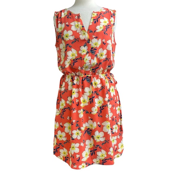 Esqualo sleeveless floral dress with drawstring waist 10 - Picture 1 of 13
